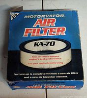 Front of Motorvator KA-70 air filter box
