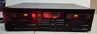 Front view of Sherwood S-289RDR CP double cassette deck showing cassette wells and controls