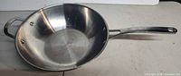 Top view of stainless frying pan