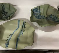 Three Hilborn ceramic dishes top view