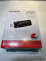 Front of Netgear N600 WiFi USB Adapter retail box