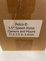 Box label showing model and specifications