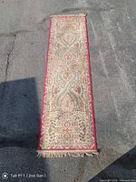 Full view of rectangular runner rug laid flat