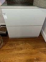 Front view of the two-drawer lateral file cabinet