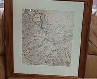 Full view of framed nautical chart