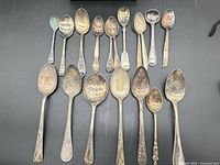 All fifteen spoons laid out showing size variety