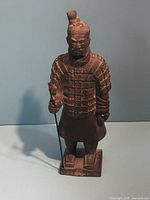 Front view of terracotta soldier on base