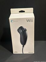 Front of retail box showing black Nunchuk image