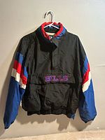 Front view of Starter Buffalo Bills quarter zip jacket