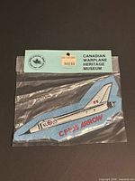 Front view of packaged CF-105 Arrow patch with header card