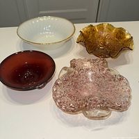 Group shot of the four glass dishes