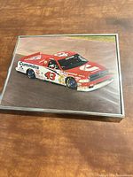 Front view of framed NASCAR race car print