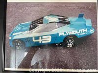Full view of framed print showing entire Plymouth #43 car image