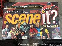 Front of sealed Sports Scene It? DVD board game box