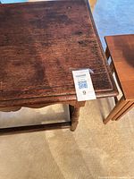 Top view showing oak surface and grain