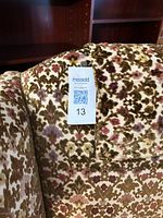 Close-up of backrest fabric pattern and sun fading