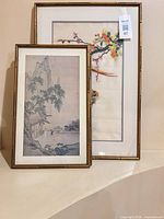 Embroidery and one print showing overall frames and scale