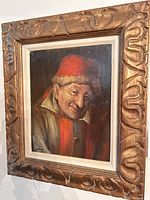 Overall view of framed oil portrait