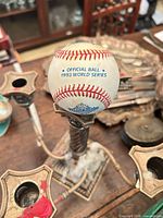 Ball showing World Series logo and commissioner stamp