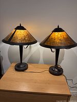 Both lamps lit on tabletop