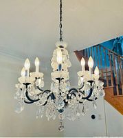 Chandelier assembled and lit