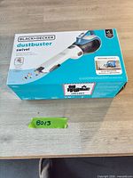 Front of boxed Black+Decker Dustbuster Swivel cordless hand vacuum