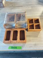 All wooden organizers on tabletop