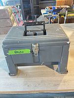 Closed Stack-On toolbox showing latch and legs