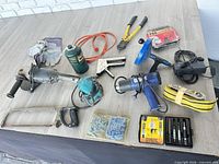 Full lot overview including power tools, hand tools, hardware and accessories
