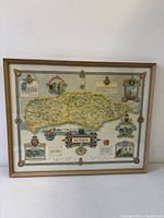 Full view of framed 1945 Sussex map print