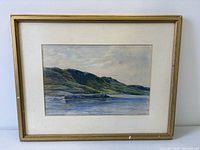 Framed watercolour front view showing entire artwork and frame
