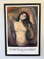 Full view of framed Munch Madonna poster