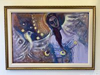 Front view of framed oil painting