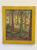 Front view of framed oil painting showing entire artwork and signature areas