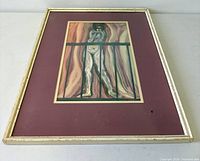 Full view of framed painting