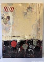 Full view of vertical abstract artwork showing overall design and scale