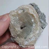 Front view showing chalcedony cavity and botryoidal surface