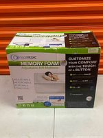 Front of retail box showing product name, features and queen size