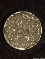 Reverse side of 1971 Canadian British Columbia Centennial dollar coin
