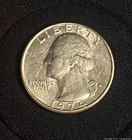 Obverse view showing year 1974 and filled D mint mark