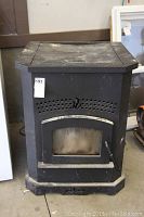 Front view of pellet stove