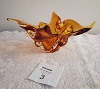 Full view of amber glass bowl