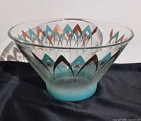Overall view of bowl showing flared shape and full boomerang pattern