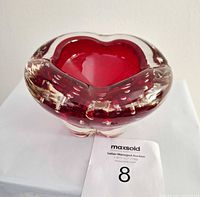 Top view of ruby red Whitefriars molar bowl