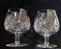 Front view of both Waterford Linsmore brandy glasses