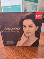 Front cover of EMI Classics CD "Puccini" with portrait of Angela Gheorghiu