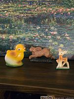 group shot of chick, rabbit, and fawn chalkware figurines