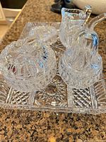 Top view showing all glass pieces on tray