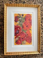 Full view of framed print showing subject, frame, mat