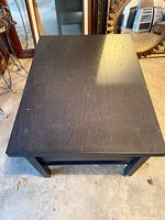 Top view of black IKEA coffee table